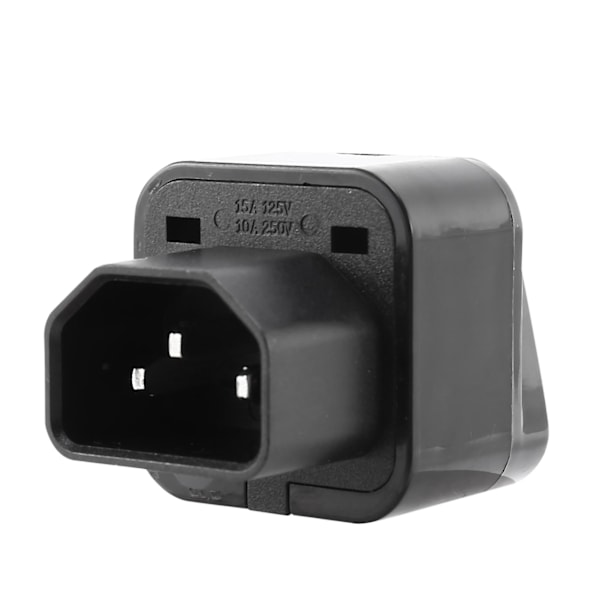 XJ-Iec 320 C14 til Universal Hun Strømadapter AC Strømstik, Sort