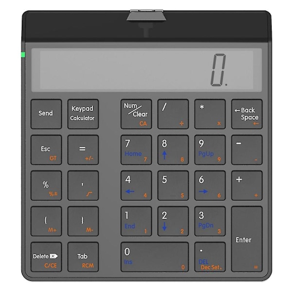 XJ-Numerisk knappsats 4.0 Bluetooth-tangentbord med displaykalkylatorfunktion 2 i 1 sifferplatta och kalkylator