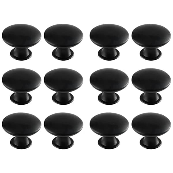 Cabinet Handles Drawer Handles Knobs with Screws 12-pack Black Black Black