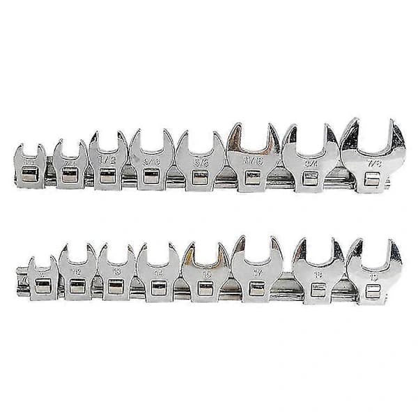 8-delars 3/8 \" metrisk gaffelnyckelsats