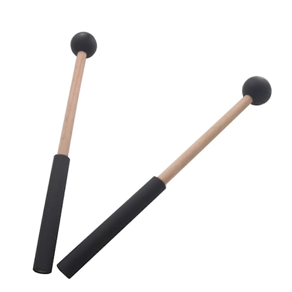 1 Pari Tongue Drum -rumpukapuloita, pehmeät kumipäät, rumpukapulat, tikut rumpuihin, tongue drum -rumpuihin ja koskettimistoon, puu, musta