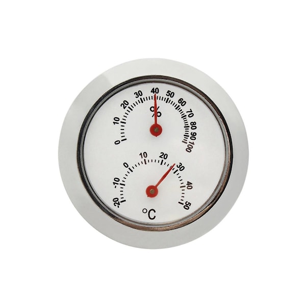 XJ-Cirkulär Hygrometer Mini Hygrometer Silver Våt och Torr Termometer Gitarrtermometer Fioltermo