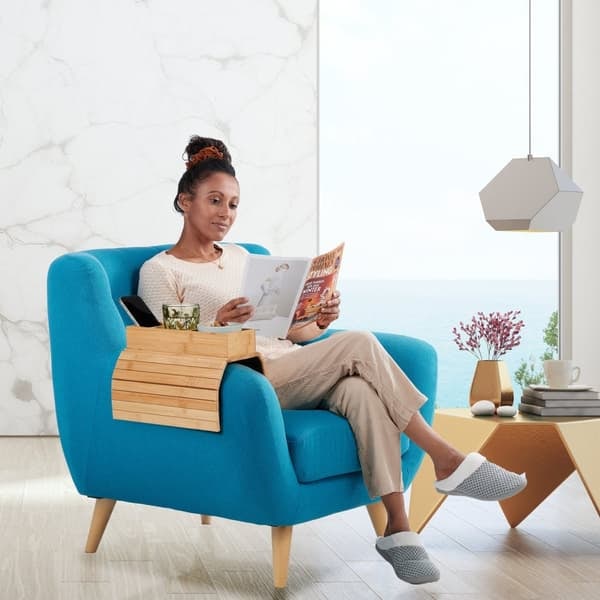 XJ Bamboo Sofa Tray with 3 Compartments