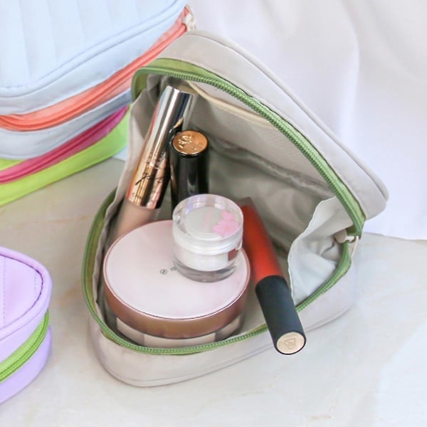Smuk makeup taske til kvinder, stor makeup taske i Manchester polyester og nylon, kaffe