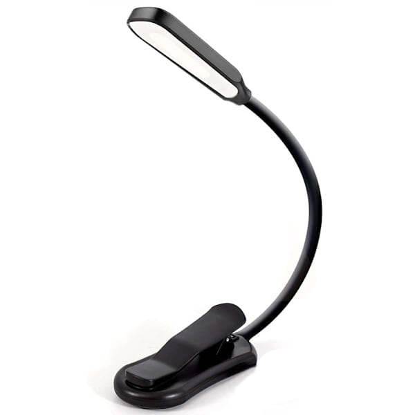 BekaTech 7 LED leselampe med 3 lysmoduser, svart