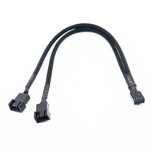 XJ-1 1 till 2-vägs flätad kabel Y-splitter 3/4-stifts PWM hane kontakt fläkt dator PC fläkt förlängningsadapter