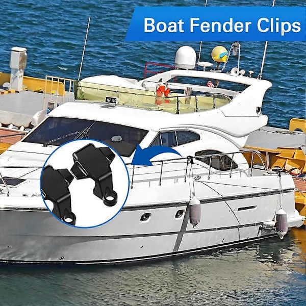 XJ-Bådfendere, Bådfendere til Docking, Bådfendere til Firkantede Rælingsstænger, 8 stk. Sort