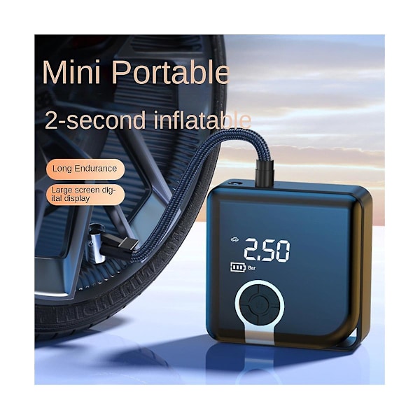 XJ-Car Däckpump Uppblåsare LCD-Display Bil- och Motorcykeltillbehör