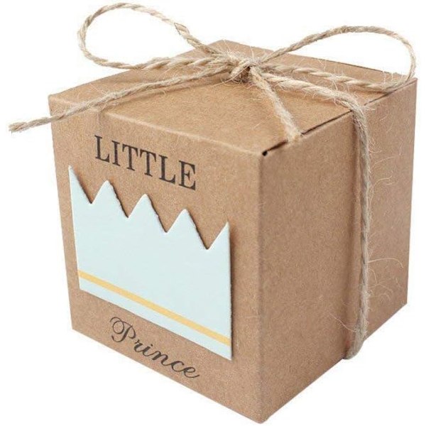 XJ-50 stykker godteribokser Søtsaker Bursdag Sjokolade Baby Shower Favor Bokser Kraftpapir Godteriboks Gaveeske Emballasjeeske
