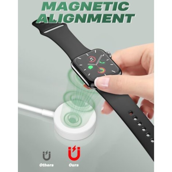 Apple Watch Laddare, iWatch Magnetisk Snabbladdning USB C Kabel, Trådlös Magnetisk Snabbladdningsstation Kompatibel med Apple Watch Series 9/8/7/6/SE