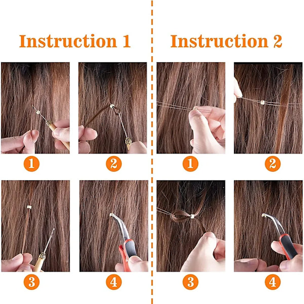 1000 stk silikonforet microlink-hårforlengelse 50*30 micro ring extensions perler verktøy for hår