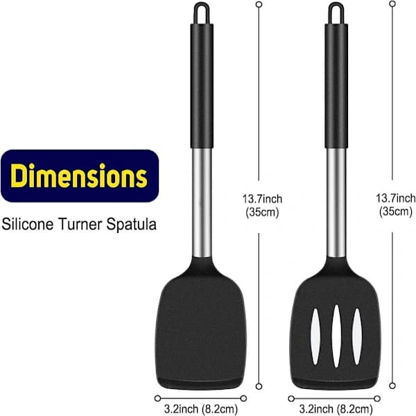 Set i rostfritt stål Non-stick stekspade SVART svart