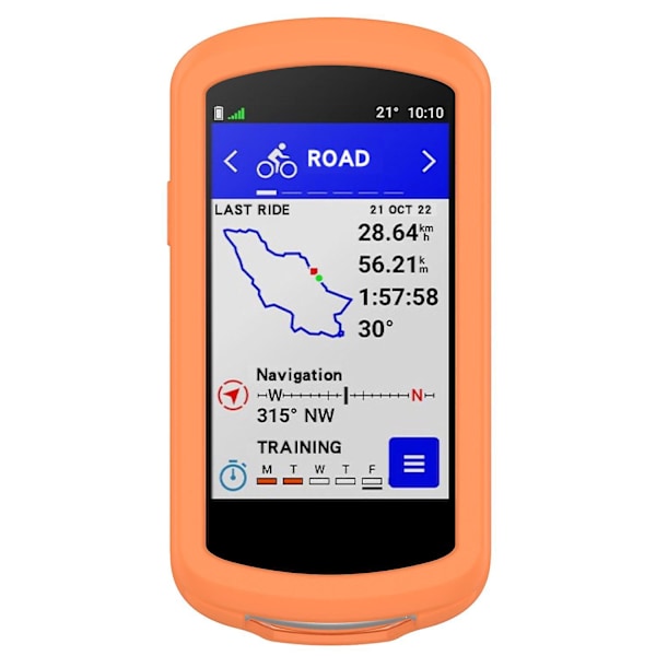 XJ-Ridsefast blødt silikoneetui til Garmin Edge 1040 cykel GPS-computer beskyttende etui (YJD) Orange