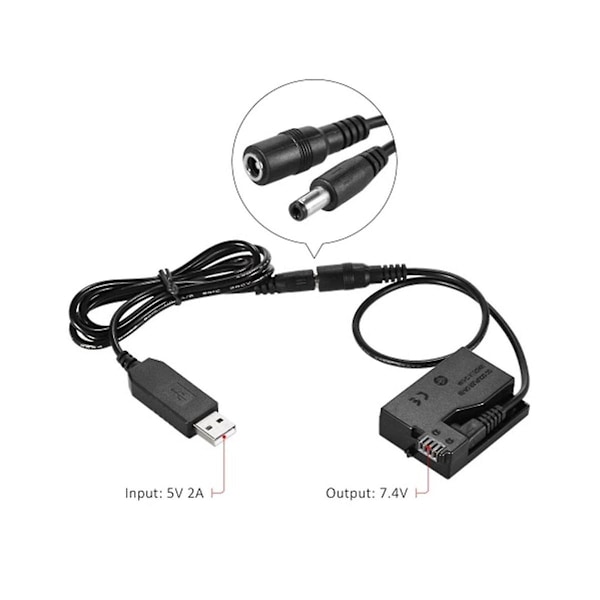 XJ--e8 Dummy Batterikobler USB Adapterkabel For LP-e8 For 550d 600d 650d 700d DSLR Kameraer