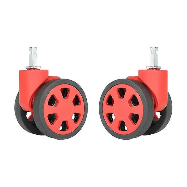 Durable Replacement Wheels Universal Silent Wheels Versatile Wheels 1 Pair For Luggage Smooth Rolling & Easy To Install Red