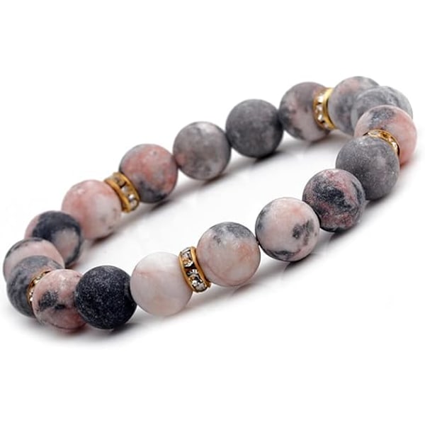 XJ-Läkande armband ångest kristallarmband chakra pärlarmband rosenkvartskristaller och läkande stenar armband lugnande tråd stretch armband