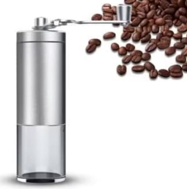 Manuel kaffekværn, holdbart rustfrit stål, justerbar keramisk kværn, foldbart håndtag, til kaffebønner, camping og rejser