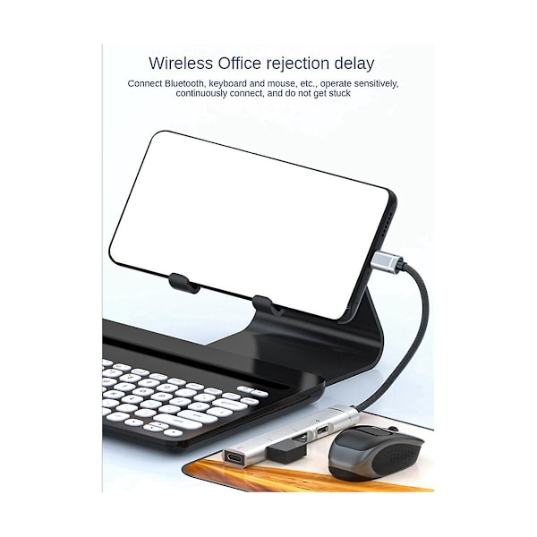 XJ-För Android Mobiltelefon Dator Surfplatta Portabel Pd Laddningshubb Typ-c Usb C Expansionsdocka, grå