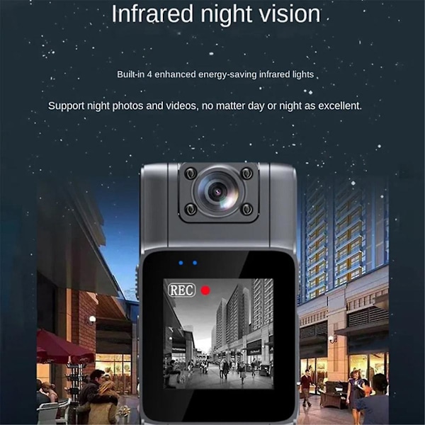 XJ-Mini Kamera Wifi Hd/4k Infraröd Mörkerseende 180 Roterande Lins Och Bältesklämma Lagupprätthållande Inspelning