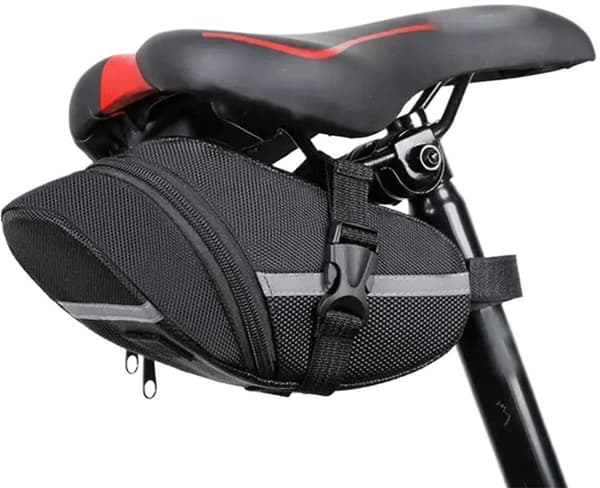 Cykel sadeltaske, vandafvisende 600D polyester, 2-3L kapacitet, værktøjsfri montering, til racercykler, MTB, pendling, sort