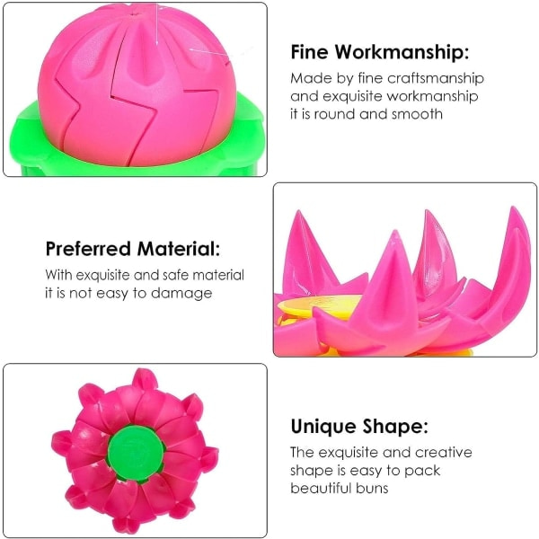 Stor Baozi Ångad Fylld Bulle Dumpling Form Maker Lotusblomma Form Lätt att Rengöra (Rosa) Rosa