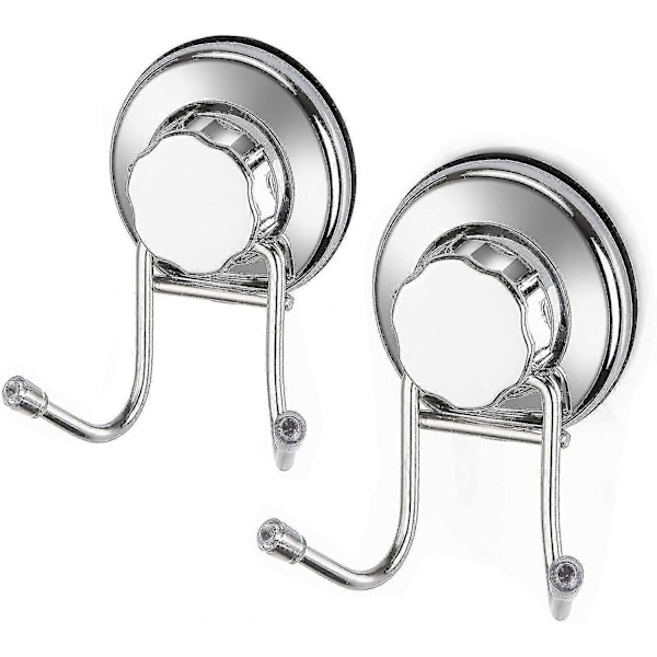 Strong Suction Cup Hooks, Damage-Free Stainless Steel Hooks, 2-Pack