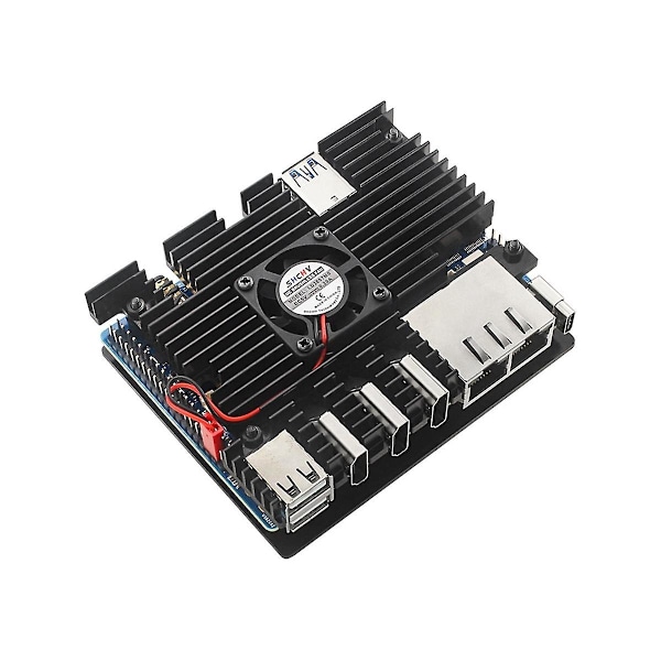 XJ-For Orange Pi 5 Plus Aluminiumfodral Aktiv Passiv Metallkylning Radiator Med Kylfläkt Kylflänsar