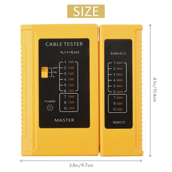 XJ-Nätverkskabeltestare Testverktyg Rj45 Rj11 Rj12 Cat5 Cat6 Utp Usb Lan Tråd Ethernet Kabeltestare (batt