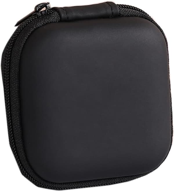 Hard Case til Bluetooth Headset, Universal Høretelefon Opbevaringsboks, Sort, 8x8x3.6cm, 1 Styk
