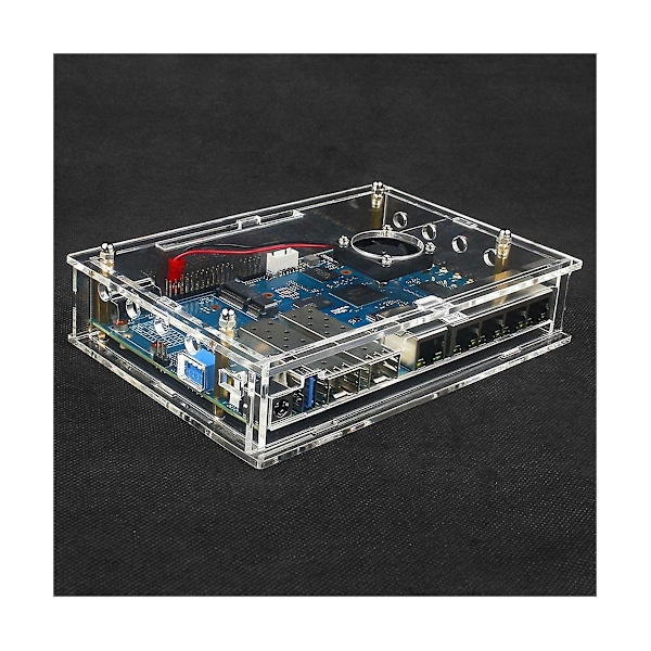 XJ-Akryl Beskyttelsesdeksel med Vifte for Banana Pi R3 -r3 Utviklingskort Tilbehør