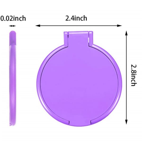 10-pack kompakt fällbar spegel, rund mini-sminkspegel för resor med lock, bärbar handspegel för väskan, lila