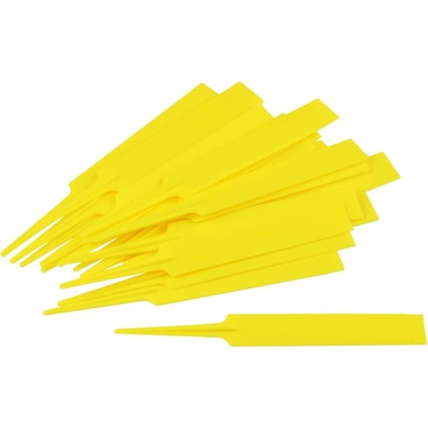 20-pack Växtetiketter - 130 x 17 mm - Etikettområde - Väderbeständigt Material - Gul - för Växter - för Örter