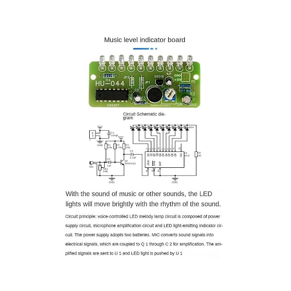 XJ-Diy Elektronisk Kit Bluetooth Högtalare Musikspektrum Lödningsövning Led Blinkande Display Lödning