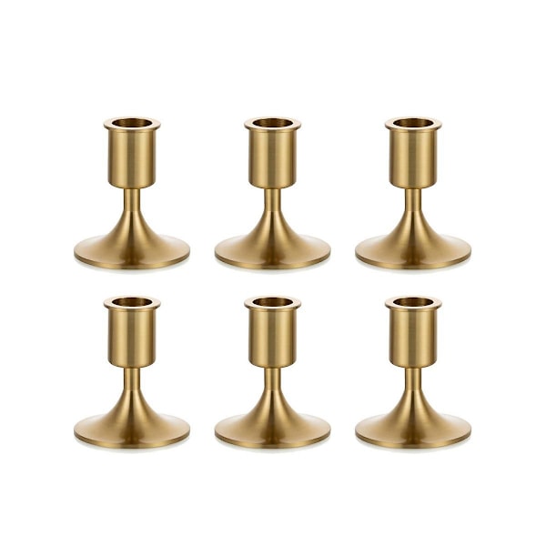 Ljusstake Guld Avsmalnande Ljus 6st Ljusstakar Dekorativa Jul Metall För Avsmalnande Ljus