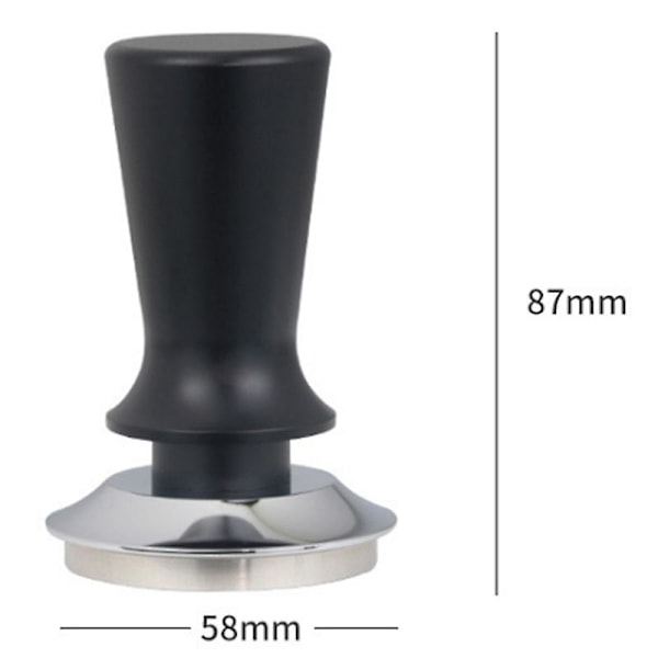 Elastisk Pulverpresse Rustfritt Stål Kaffehammer 58mm, Svart