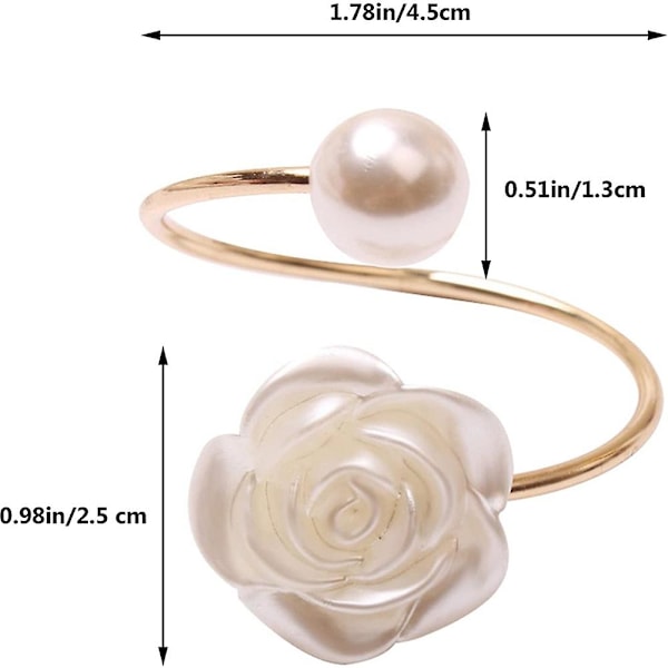 XJ-6st Servettringar Vita Blommor Hotellspänne Bröllop Bordsdekoration