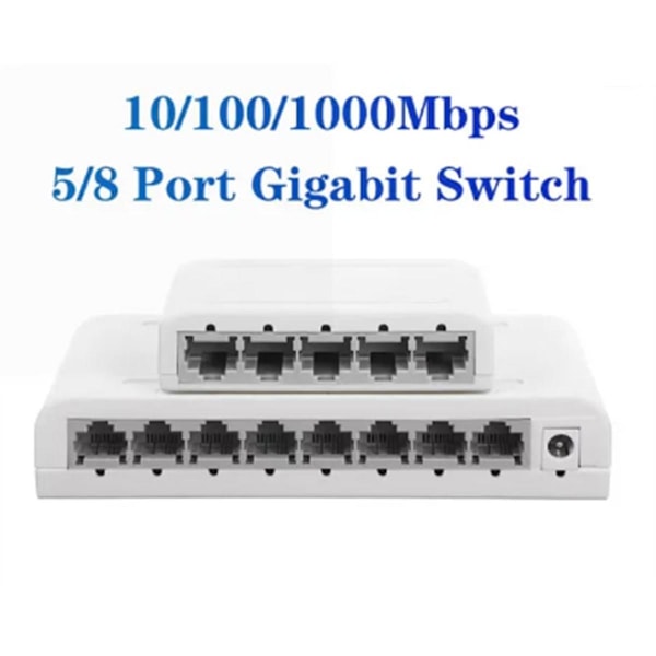 XJ-8 Port Gigabit Data Switch, verkkokeskitin, työpöytä Ethernet-jakaja, Plug & Play suojatut portit tuulettimeton