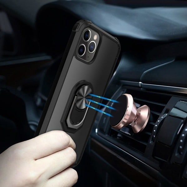 iPhone 11 Pro Cover med Fingerringstativ TPU Hybrid Sort