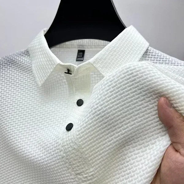 Jopa 5XL Kesän Uusi Miesten Rei'itetty Lyhythihainen Poolopaita Jääsilkkiä