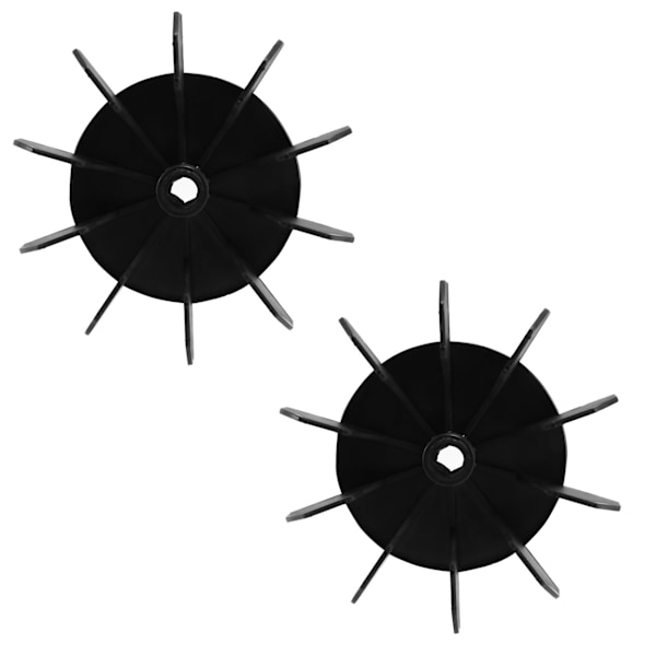 2x Ersättnings 0.5 Tum Inre Diameter 10 Impeller Luftkompressor Motor Fläktblad Svart