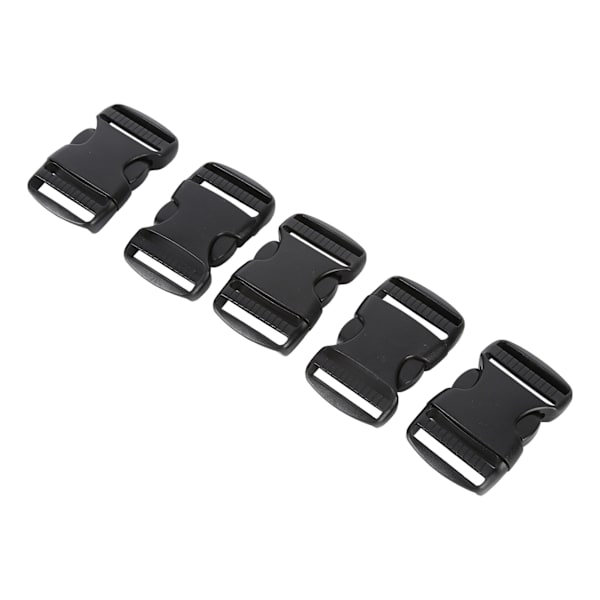 5 Pcs Quick Release Plastic Double Adjustable Strap Buckles Replacement DIY Crafts for Backpack Black For 38mm Wide Strap