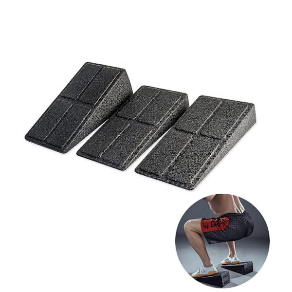XJ-3 stk Squat Wedge Block, 12 Benstrækker Fodkile Skum Skråbræt til Squats Løfteblok til Lægøvelser Yogakile Knæ Over Tæer Udstyr
