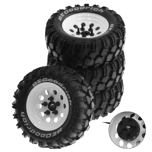XJ-4 stk. 93mm Metal 1.9inch Beadlock Fælghjul Gummisæt Til 1/10 Rc Crawler Bil, Slidsadapter