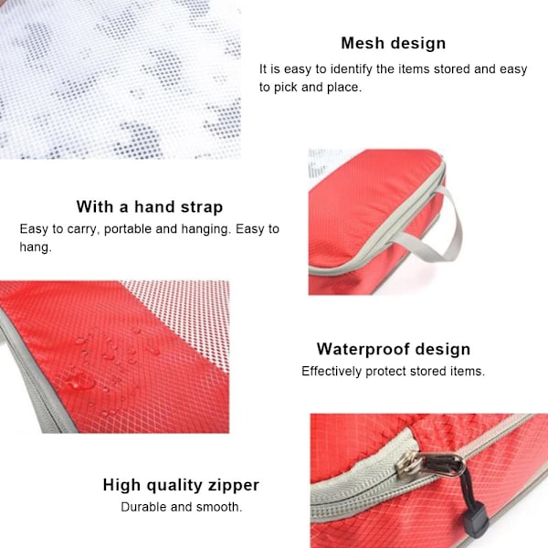 XJ-INF Organizer Set för Resväskor - Packkuber för resväska / Set med 3 st