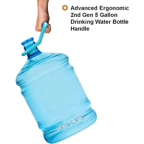 XJ-2-PACK Avansert Ergonomisk 2. generasjons 5 gallons drikkevannsflaske håndtak flaskebærer løfter