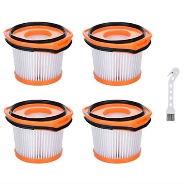 4-pak Erstatningsvakuumfiltre til Shark Wandvac System WV360 WS620 WS630 WS632 WS632BLBRN WS632GDBRN, Varenummer XFFWV360
