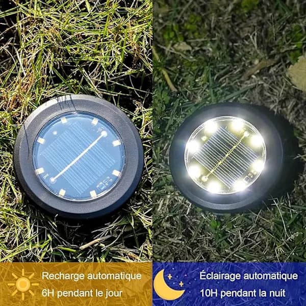 Solcellsdriven markbelysning utomhus, IP65 vattentät lång livslängd solcellsträdgårdsbelysning, solcellsspotlight (115*135mm)