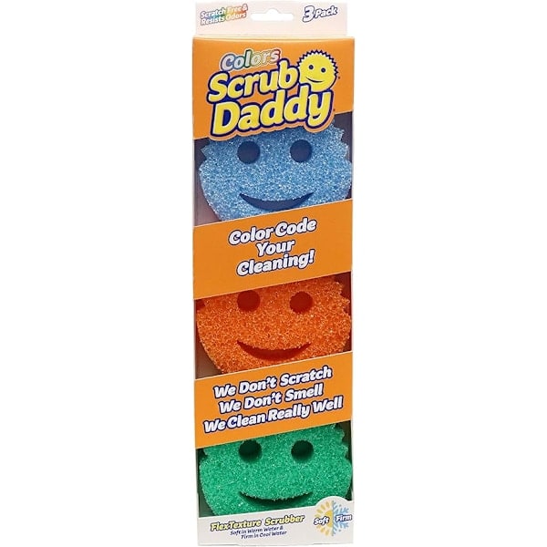 Scrub Daddy SDC3CTX12 Svamp, 3-pack, Flerfärgad