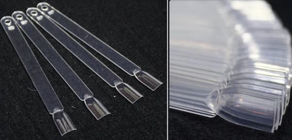 Displaytips, praktisk prøvekort / display med tips i plexiglas
