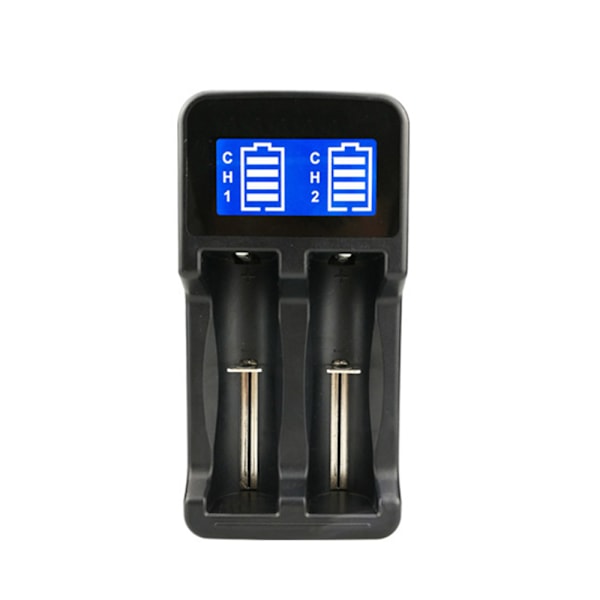 XJ-Batterioplader med LCD til batteri 18650 / AA / AAA / 17670 mm